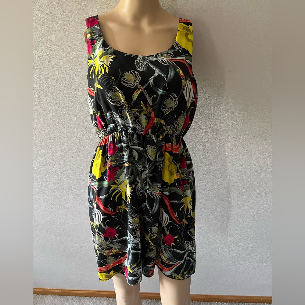 Alice + Olivia Ladies Medium Floral Dress Sleeveless Tank Silk Summer Tropical - Picture 4 of 7